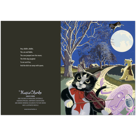 5"X 7" THE CAT AND THE FIDDLE: Pack of 10 Greeting Cards (standard envelopes) (US & CA)